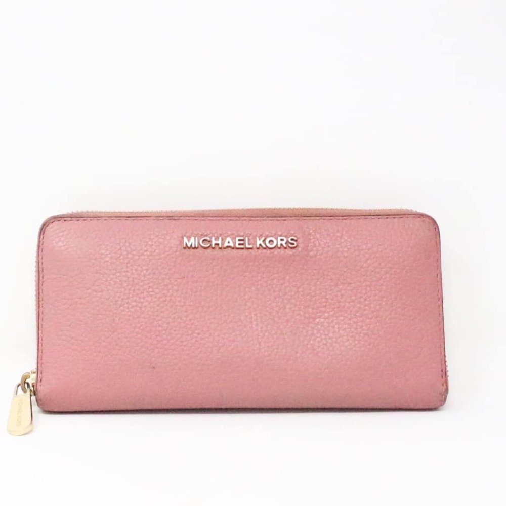 * ON SALE MICHAEL KORS #31805 Pink Leather Continental Wallet